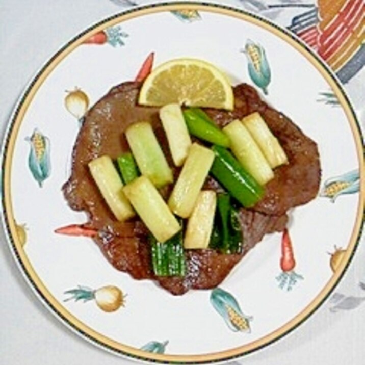 長葱と牛タンの炒め物~♪